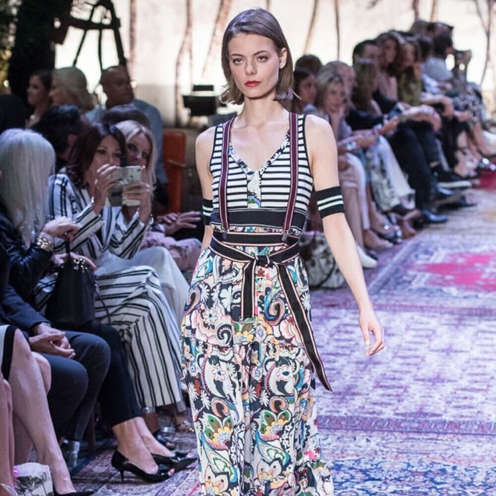 Marc Cain Sports Striped floral maxi dress